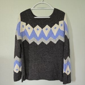 Como Vintage Gray And Blue Argyle Sweater Size Large